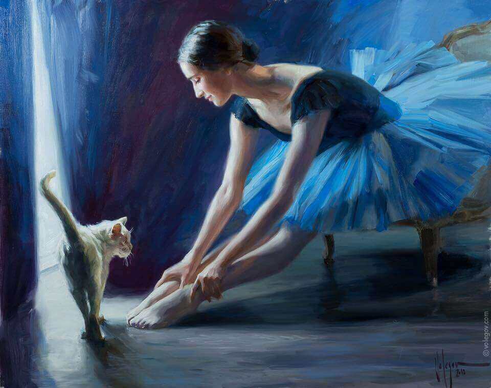 バレエダンサーと猫
