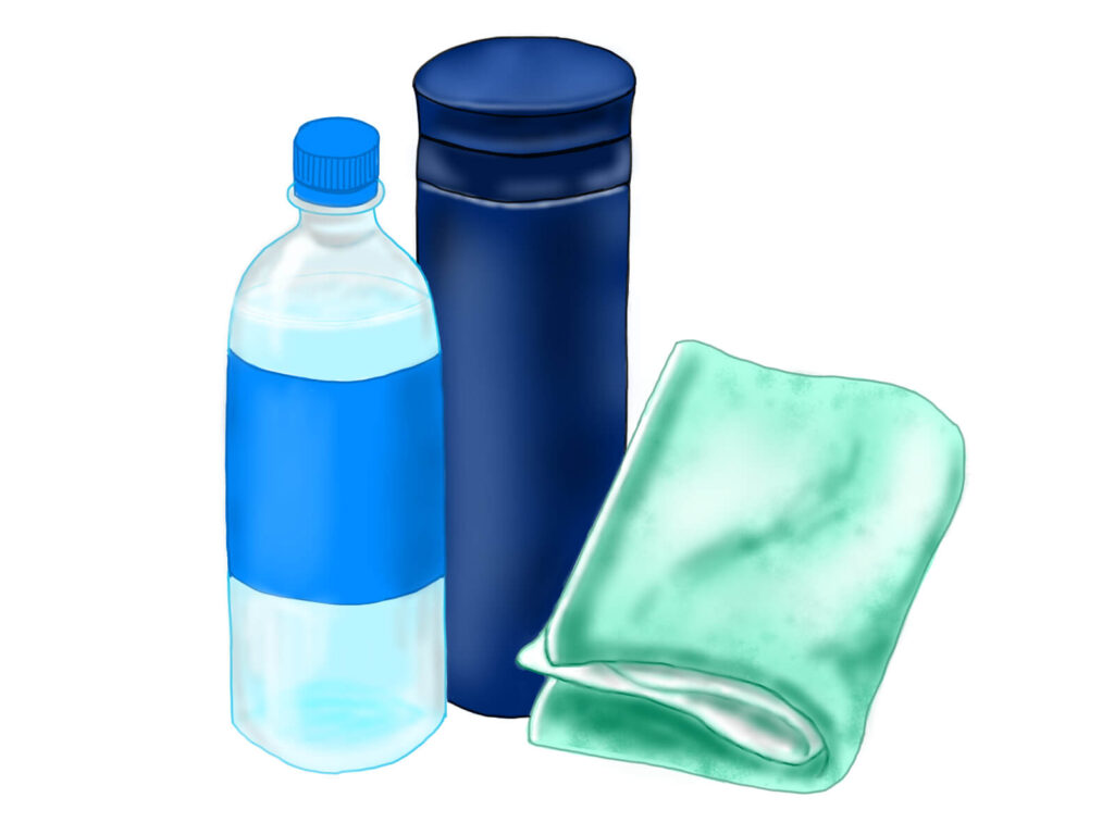 タオルと飲み物